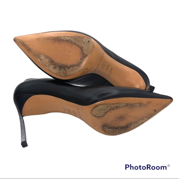 CASADEI Black Pointed Toe Pumps Steel Blade Heel - Picture 6 of 6